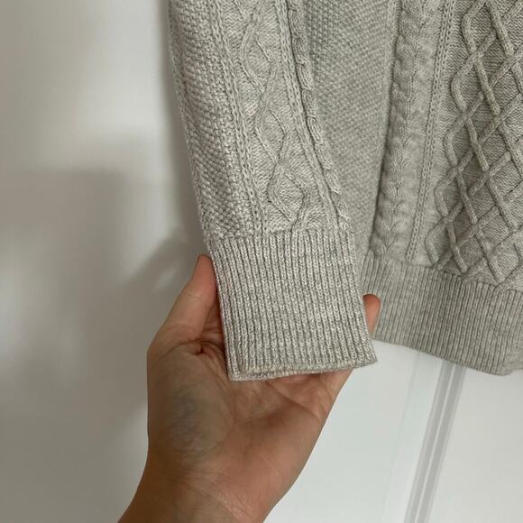 Gap Cable-Knit Crewneck Sweater Women’s Medium Heather Gray Fisherman‎ Coastal - Picture 5 of 6